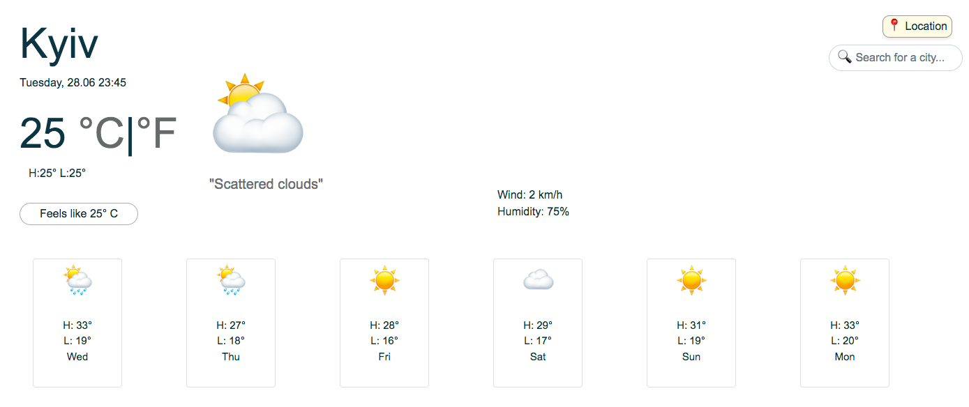 Weather project preview